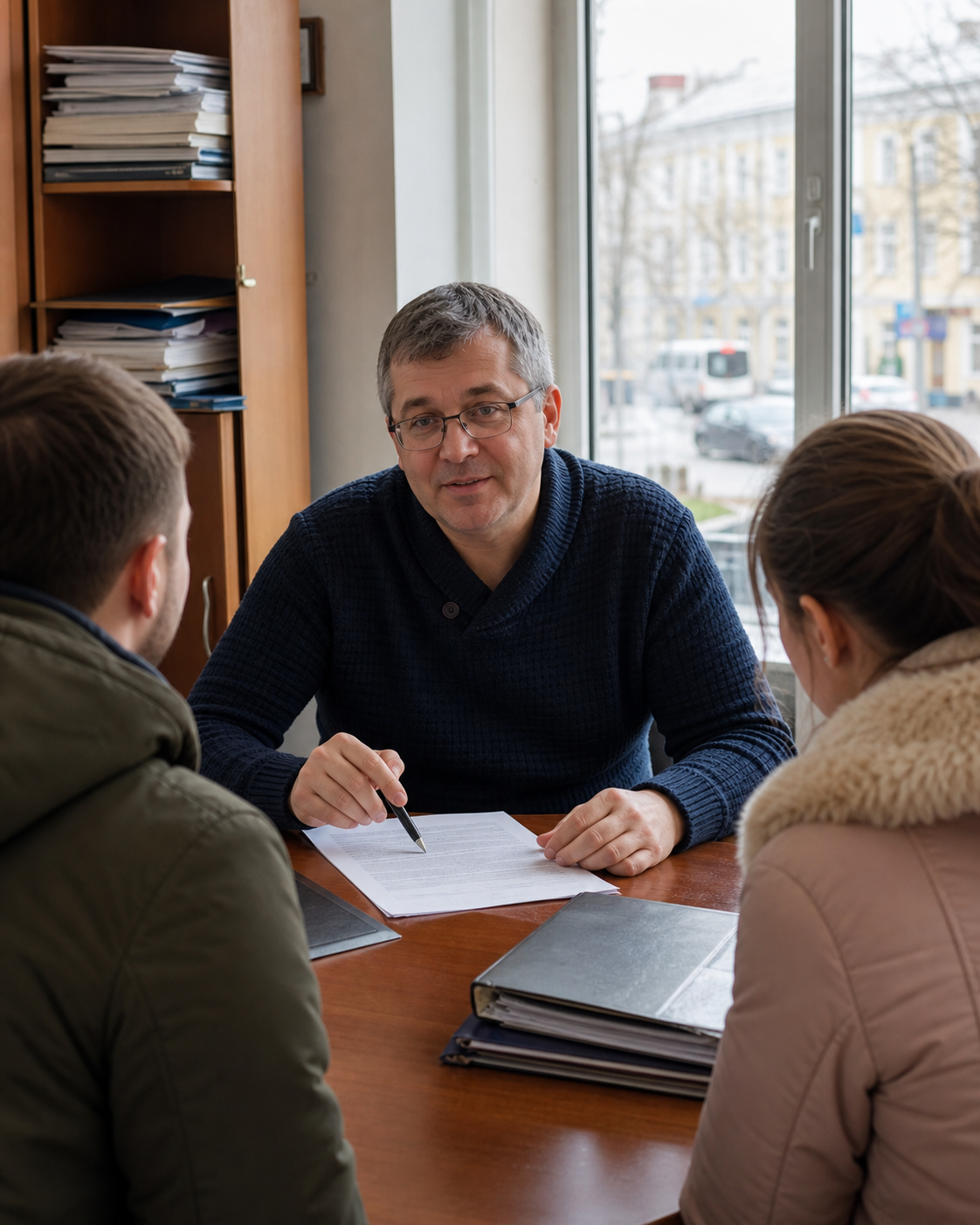 Юрист работает с клиентом